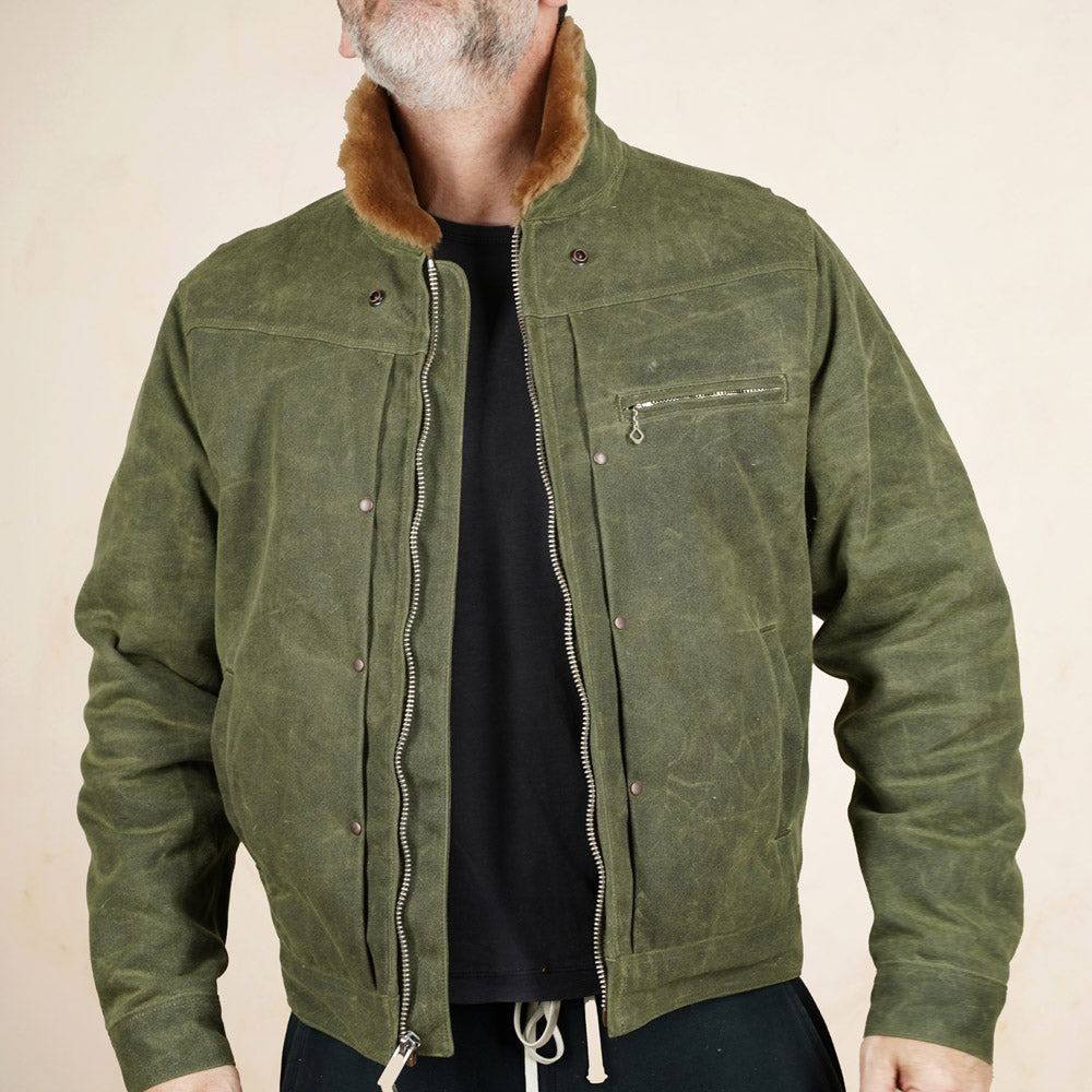 Freenote Cloth RJ-2 Jacket - 20z Waxed Canvas - Olive