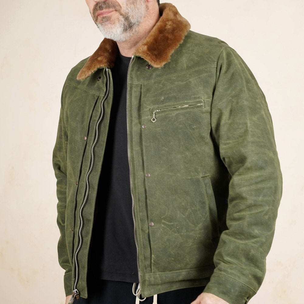 Freenote Cloth RJ-2 Jacket - 20z Waxed Canvas - Olive