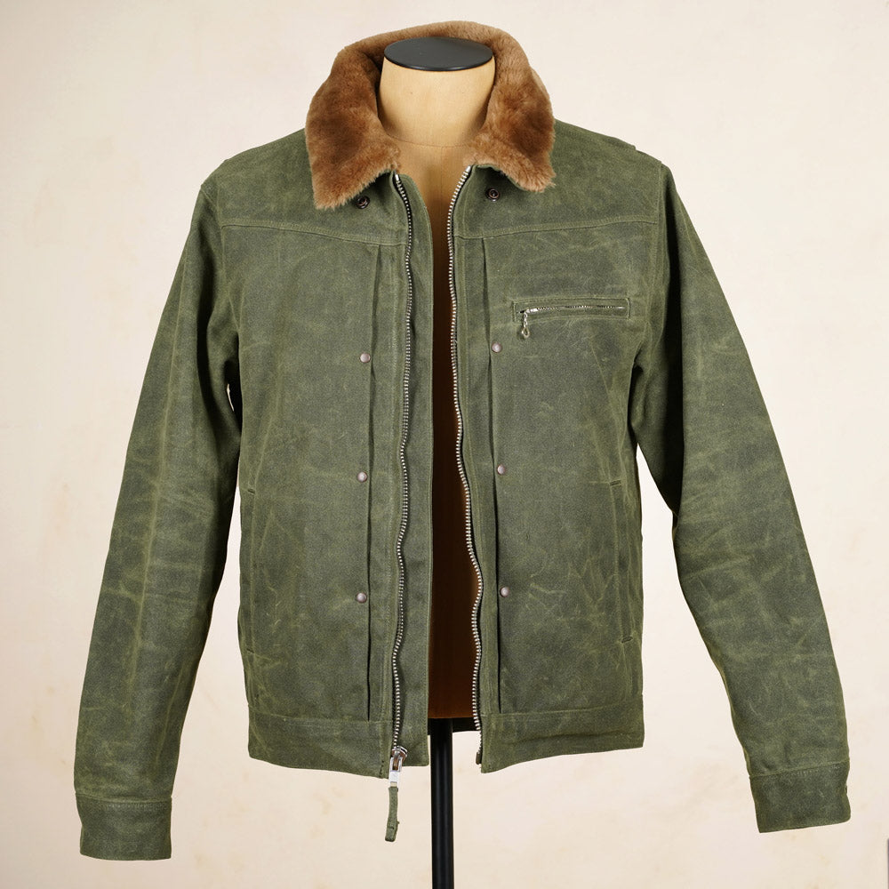 Freenote Cloth RJ-2 Jacket - 20z Waxed Canvas - Olive