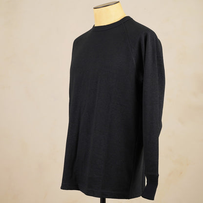 Heimat Raglan Long Sleeve Hemp/ Cotton T-Shirt – Schwarz