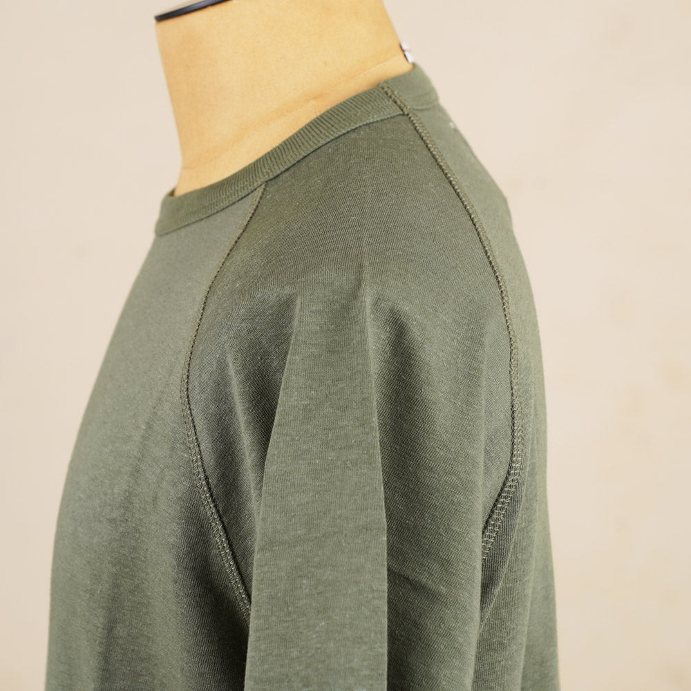 Heimat Raglan Short Sleeve Hemp/ Cotton T-Shirt – Military Green