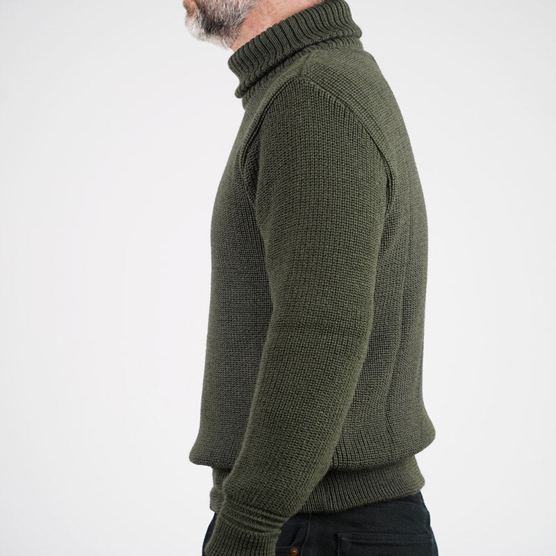 Heimat Textil U Boat Roll Neck Sweater Military Green