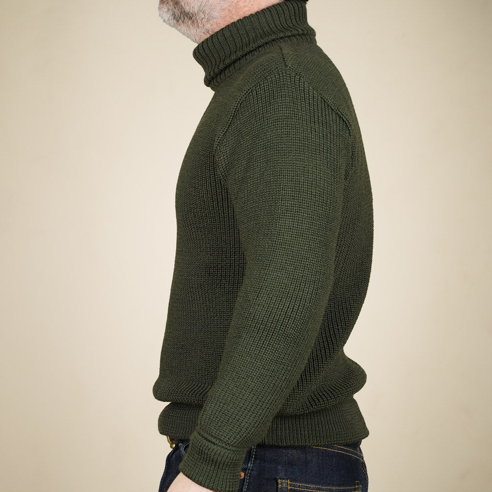 Heimat U Boat Roll Neck - Military Green