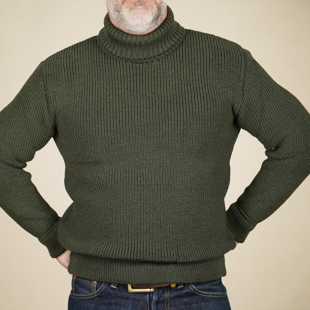 Heimat U Boat Roll Neck - Military Green