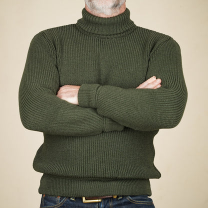 Heimat U Boat Roll Neck - Military Green