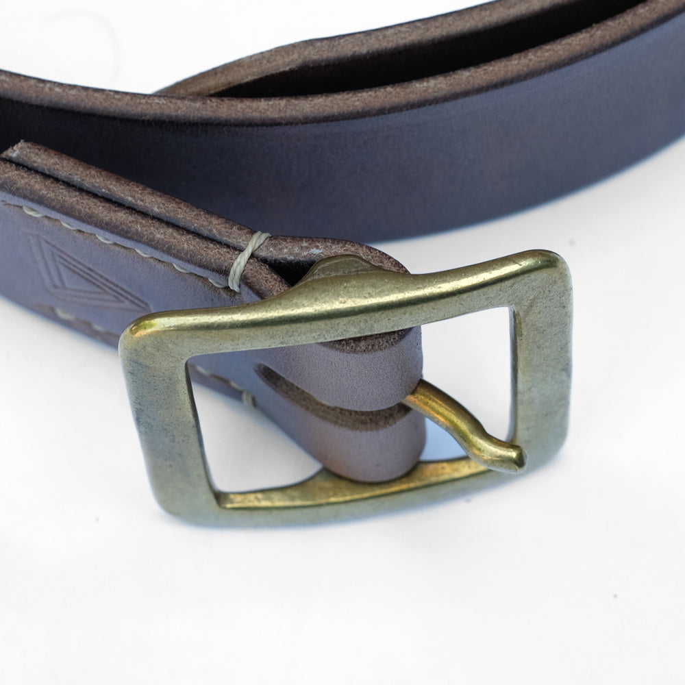 Hollows Leather - Single Prong Rail Belt - Navy Bridle Leather/ Silver Buckle