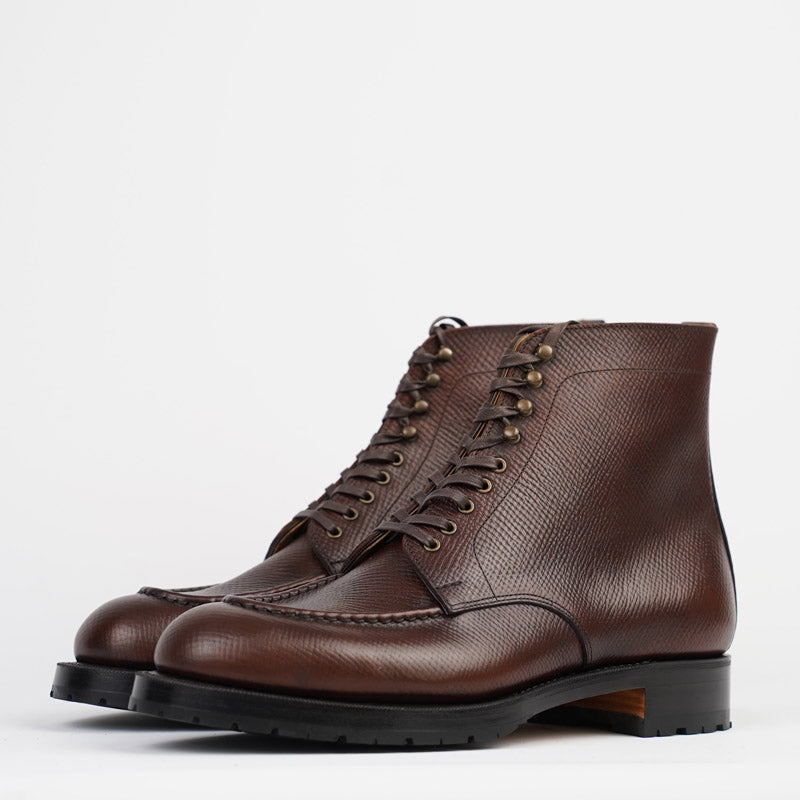 Joe Works Apron Front Derby Boots Brown Scotch Grain Leather