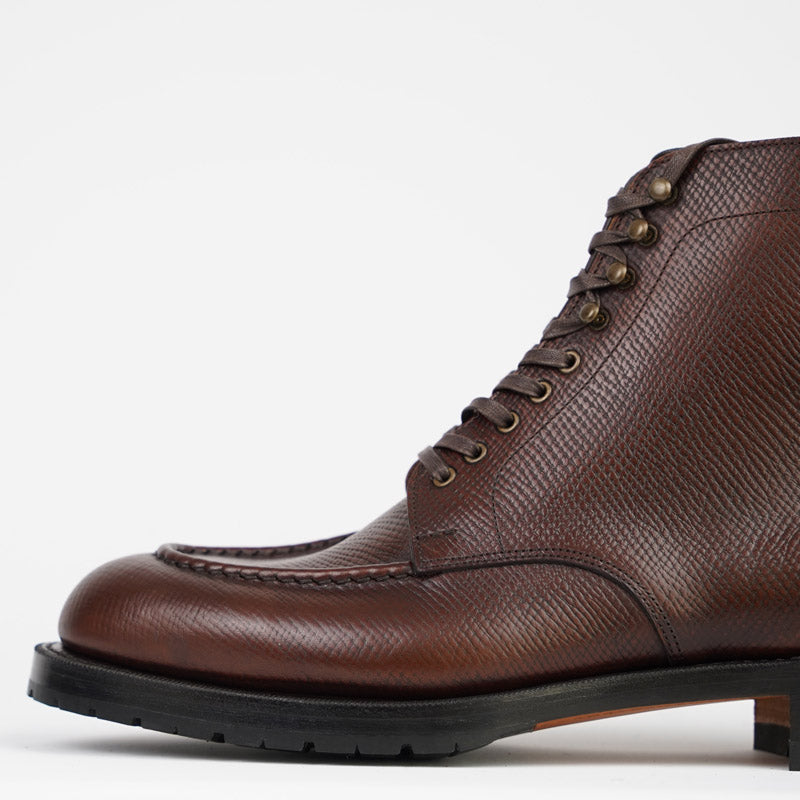 Joe Works Apron Front Derby Boots Brown Scotch Grain Leather