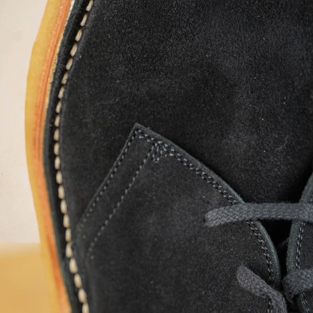 John Lofgren Desert Boots - Black Japanese Suede
