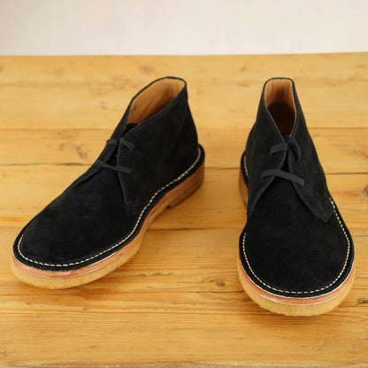 John Lofgren Desert Boots - Black Japanese Suede