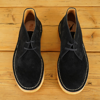 John Lofgren Desert Boots - Black Japanese Suede