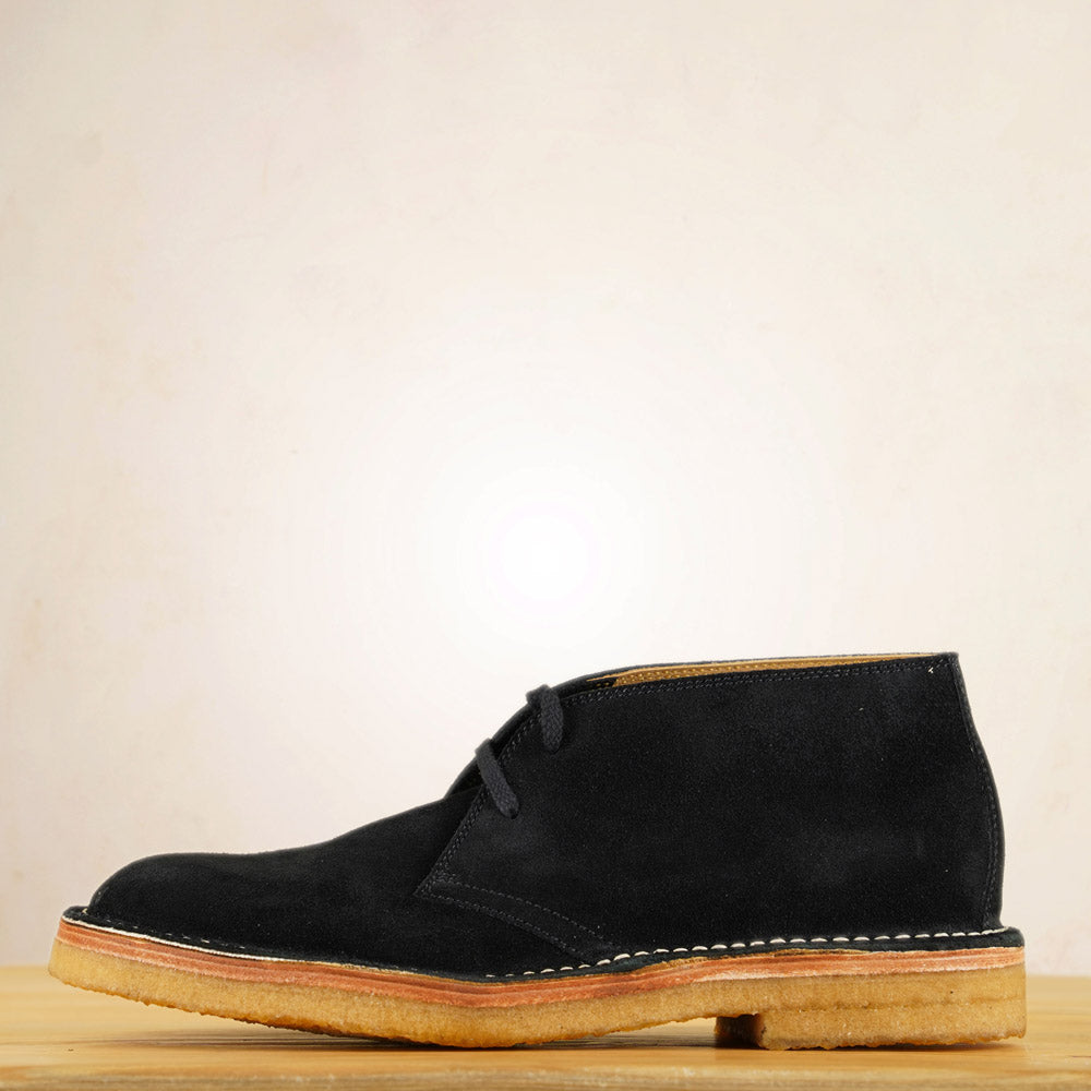 John Lofgren Desert Boots - Black Japanese Suede