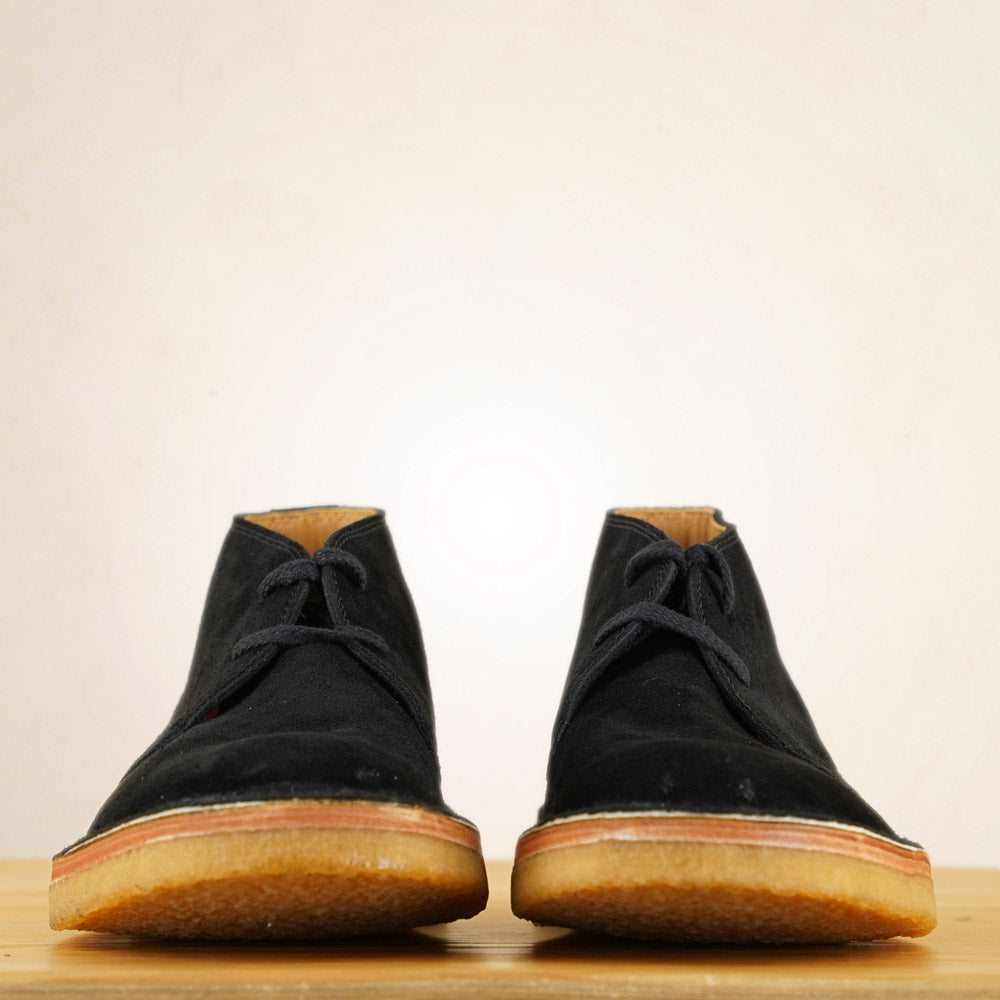 John Lofgren Desert Boots - Black Japanese Suede