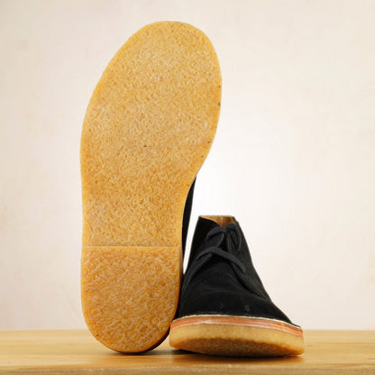 John Lofgren Desert Boots - Black Japanese Suede