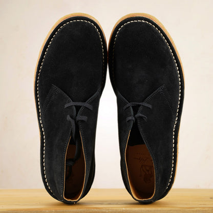 John Lofgren Desert Boots - Black Japanese Suede