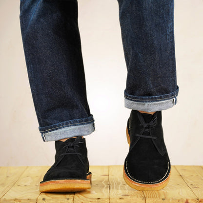 John Lofgren Desert Boots - Black Japanese Suede