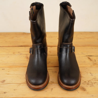 Engineer Boots - Dark Brown Waxed Flesh