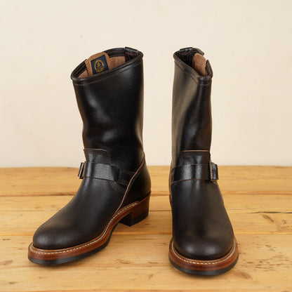 Engineer Boots - Dark Brown Waxed Flesh