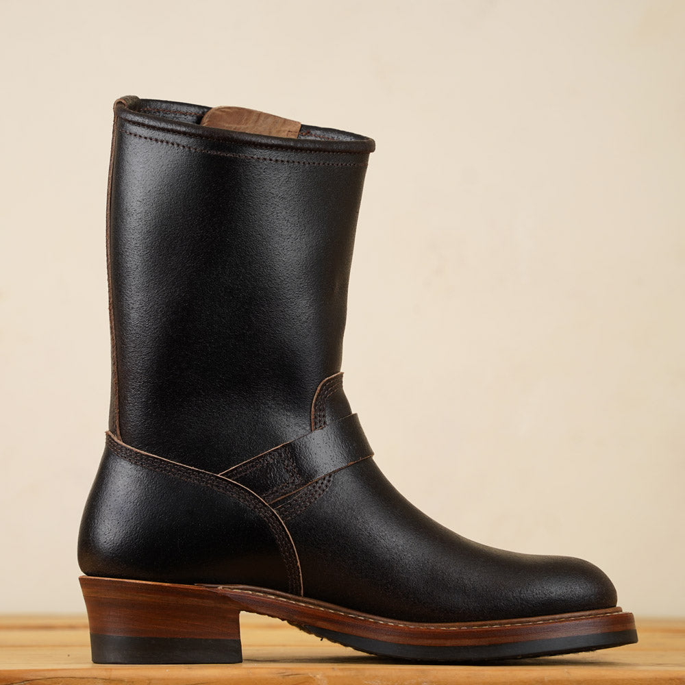 Engineer Boots - Dark Brown Waxed Flesh