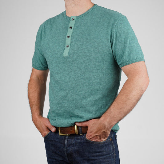 LRH1037 SUPER SLUB TUBE KNIT 4 BUTTONS HENLEY