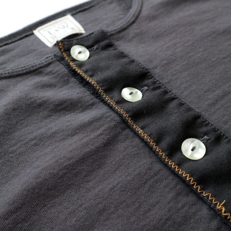 Loop & Weft COMBED YARN SS Henley - Antique Black