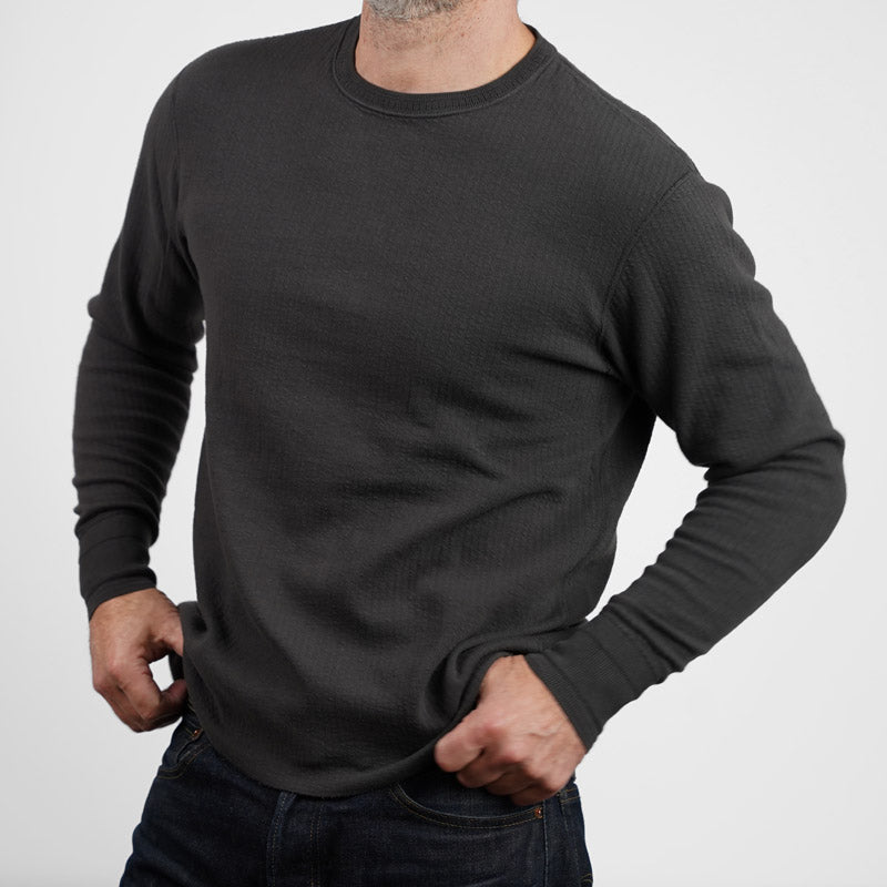 Loop & Weft DOUBLE FACE JACQUARD KNIT CREWNECK