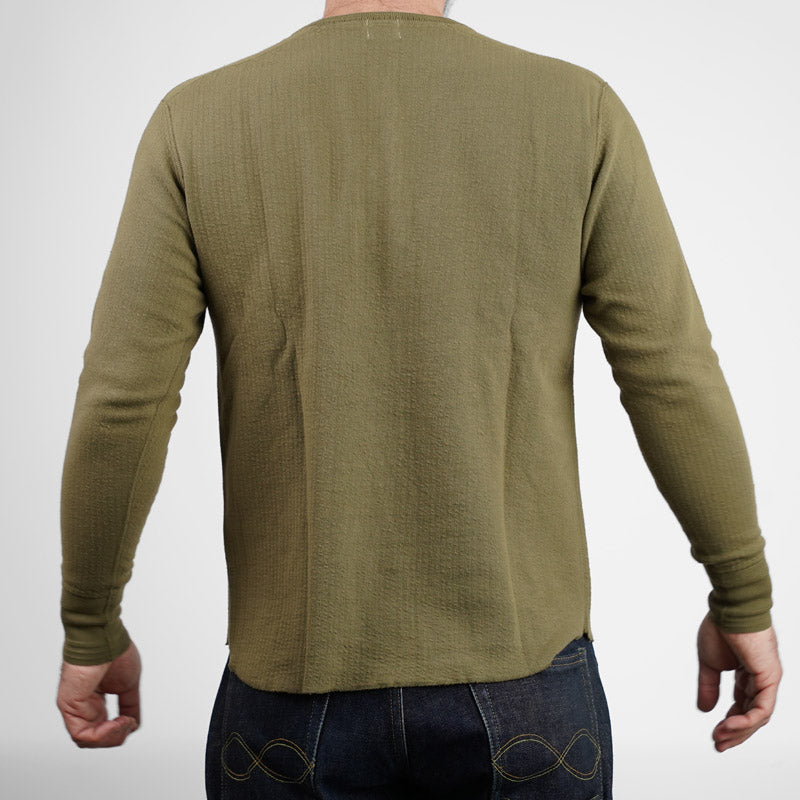 Loop & Weft DOUBLE FACE JACQUARD KNIT HENLEY