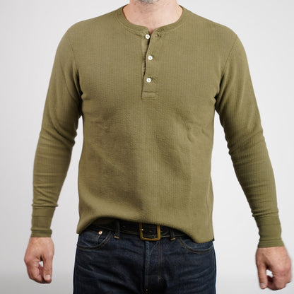 Loop & Weft DOUBLE FACE JACQUARD KNIT HENLEY