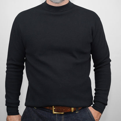 Loop & Weft Thermal Mock Neck - Black