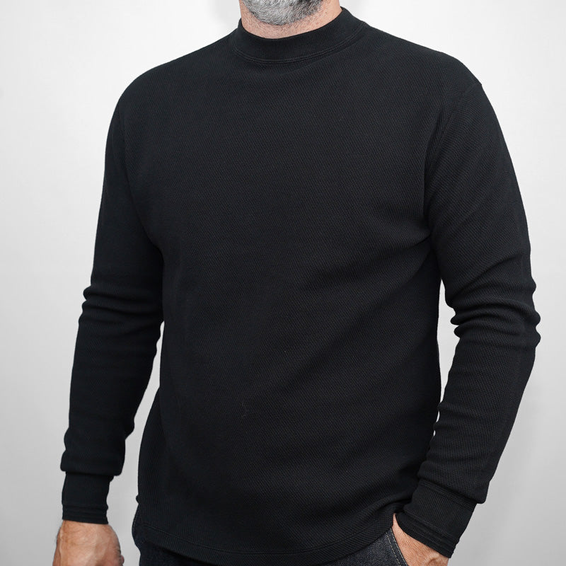 Loop & Weft Thermal Mock Neck - Black