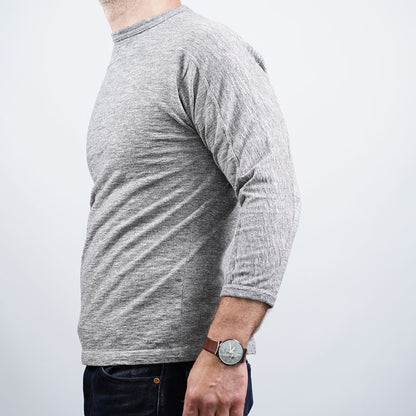 Loop & Weft Quarter Sleeve Crew Neck - Grey