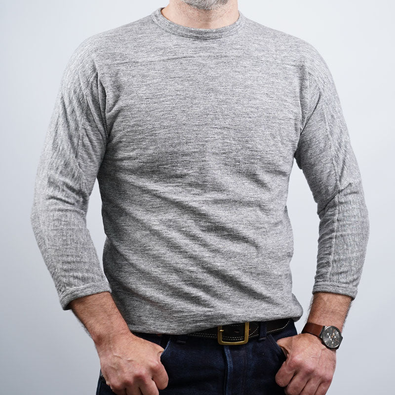 Loop & Weft Quarter Sleeve Crew Neck - Grey