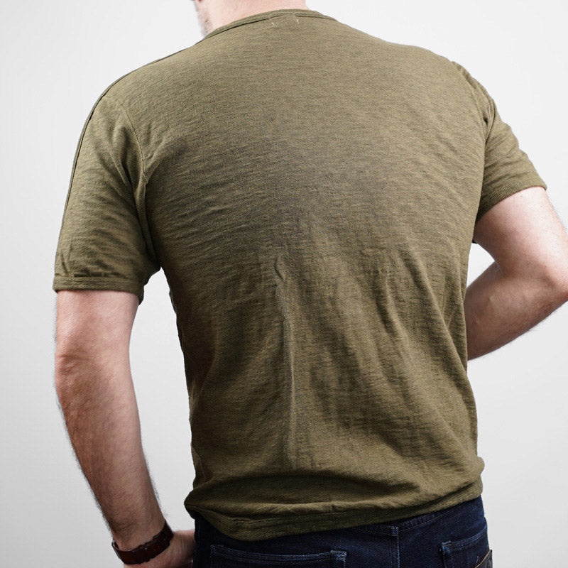 Loop & Weft Taped Seam Ribbed Pocket Crew Neck