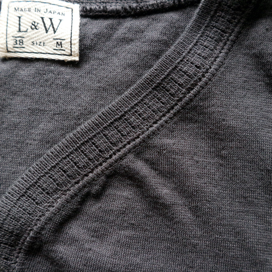 LOOP & WEFT TUCK STITCH RIBBED MILITARY HENLEY