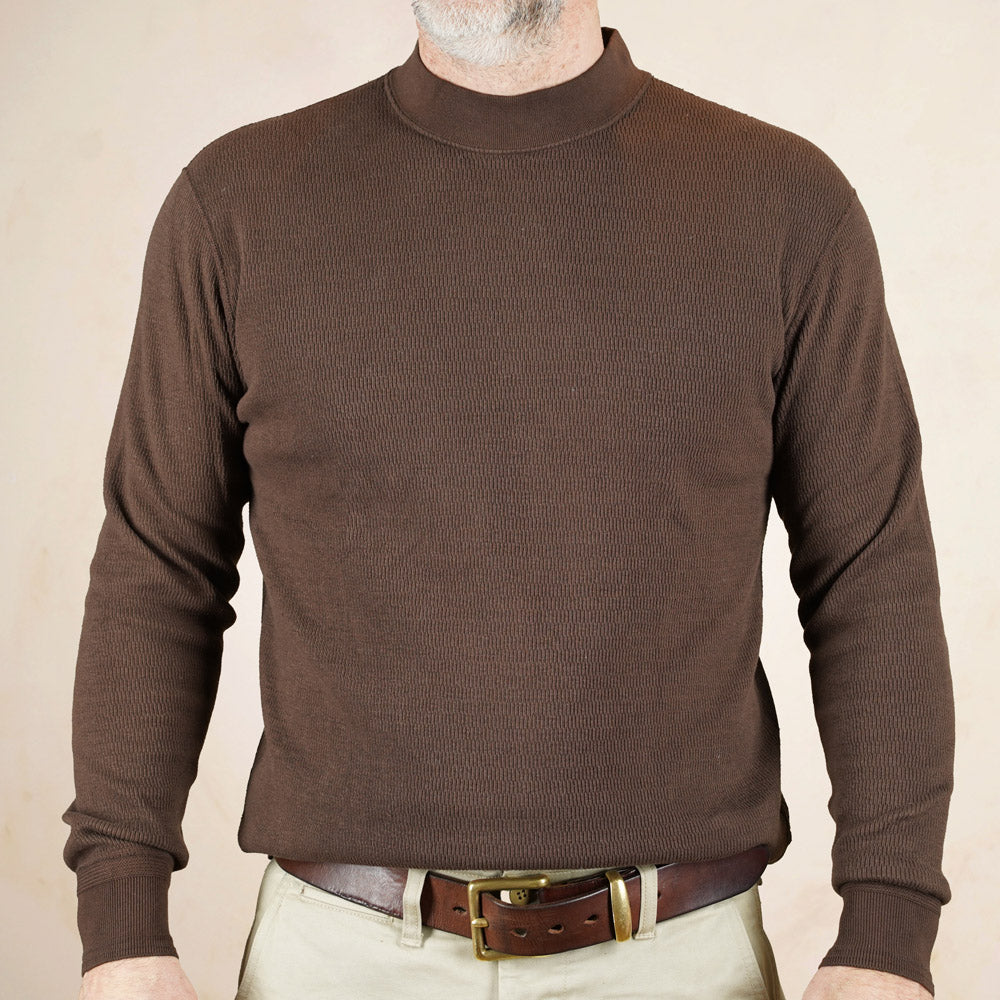 Loop & Weft Thermal Mock Neck LRC1123 - Brown