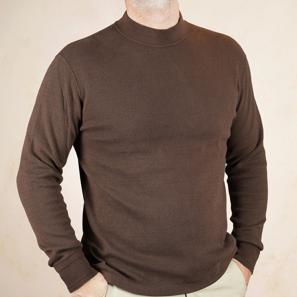 Loop & Weft Thermal Mock Neck LRC1123 - Brown