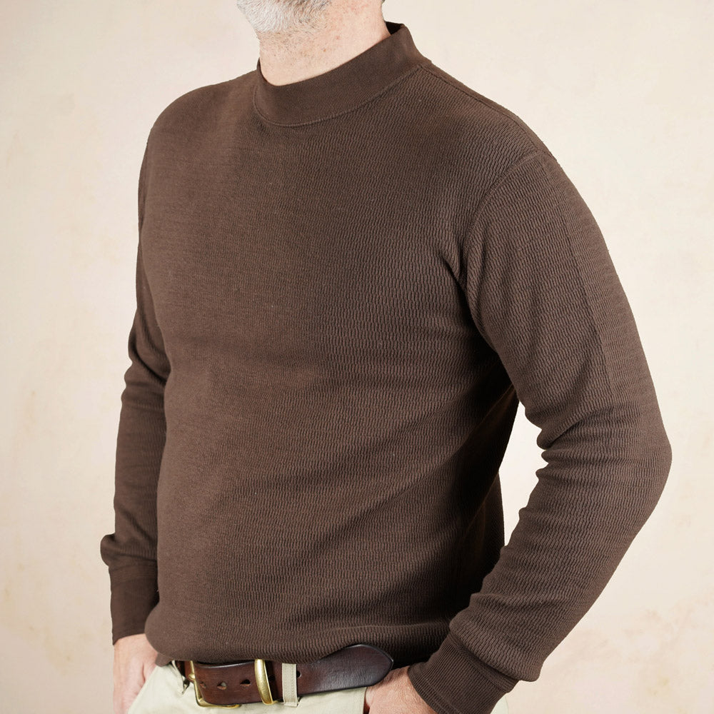 Loop & Weft Thermal Mock Neck LRC1123 - Brown