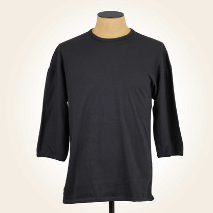 SUPIMA COTTON CLASSIC 3/4 SLEEVE CREW - Black LRC1117