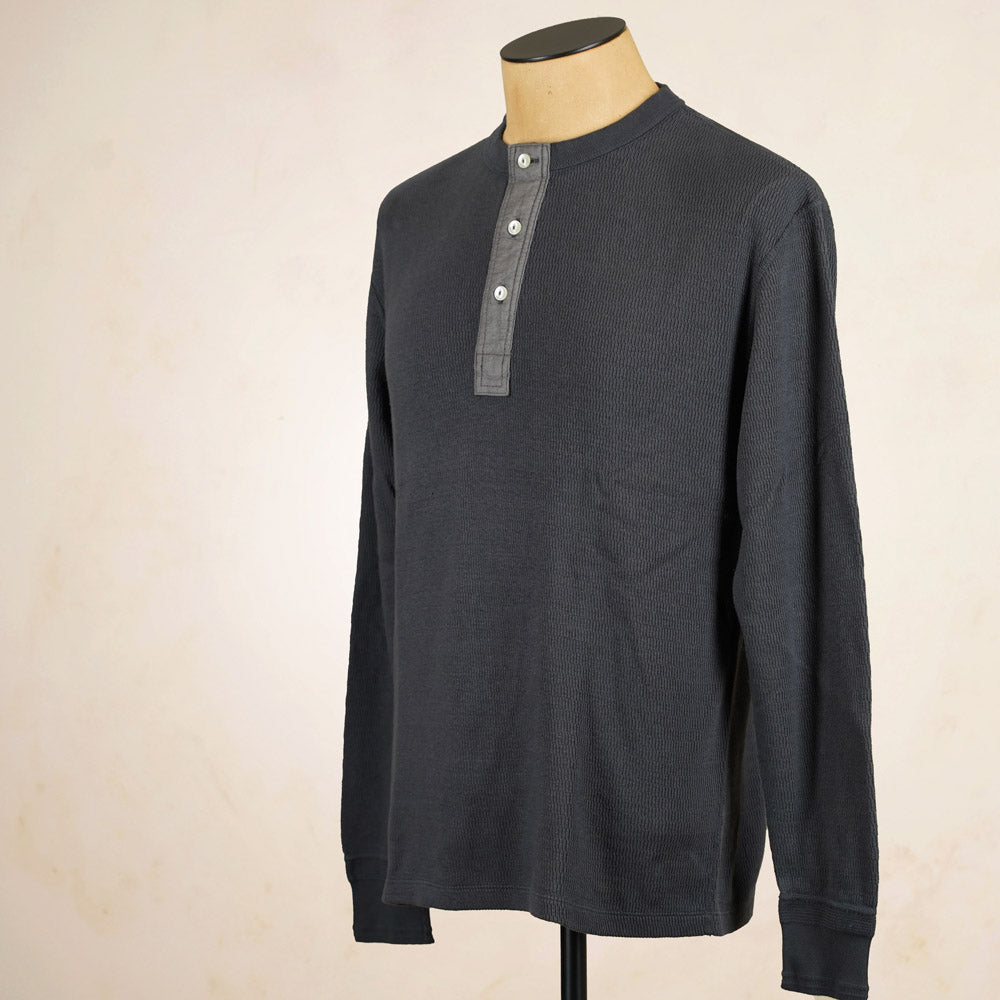 Loop & Weft Thermal Henley Neck LRH1041 - Black
