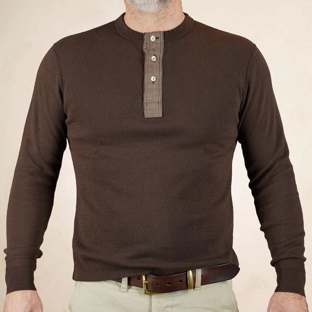 Loop & Weft Thermal Henley Neck LRH1041 - Ivory