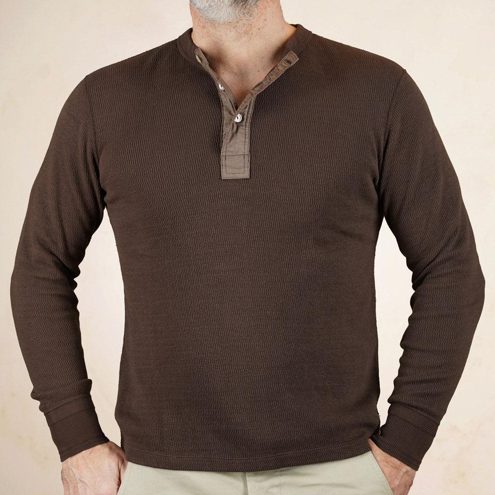 Loop & Weft Thermal Henley Neck LRH1041 - Ivory