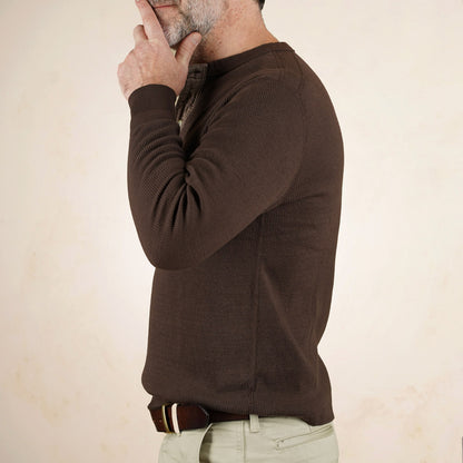 Loop & Weft Thermal Henley Neck LRH1041 - Ivory