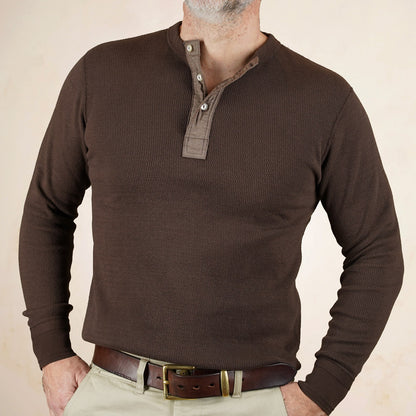 Loop & Weft Thermal Henley Neck LRH1041 - Ivory