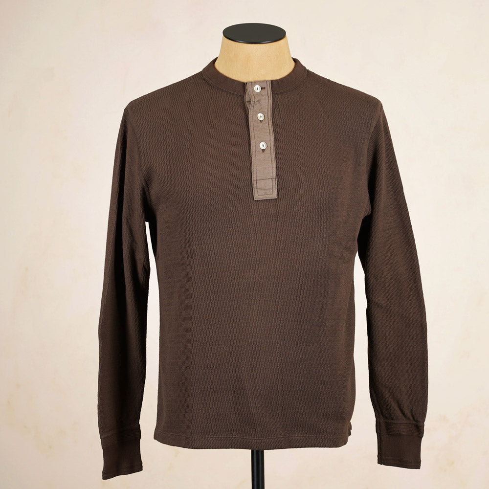Loop & Weft Thermal Henley Neck LRH1041 - Brown