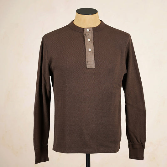 Loop & Weft Thermal Henley Neck LRH1041 - Brown