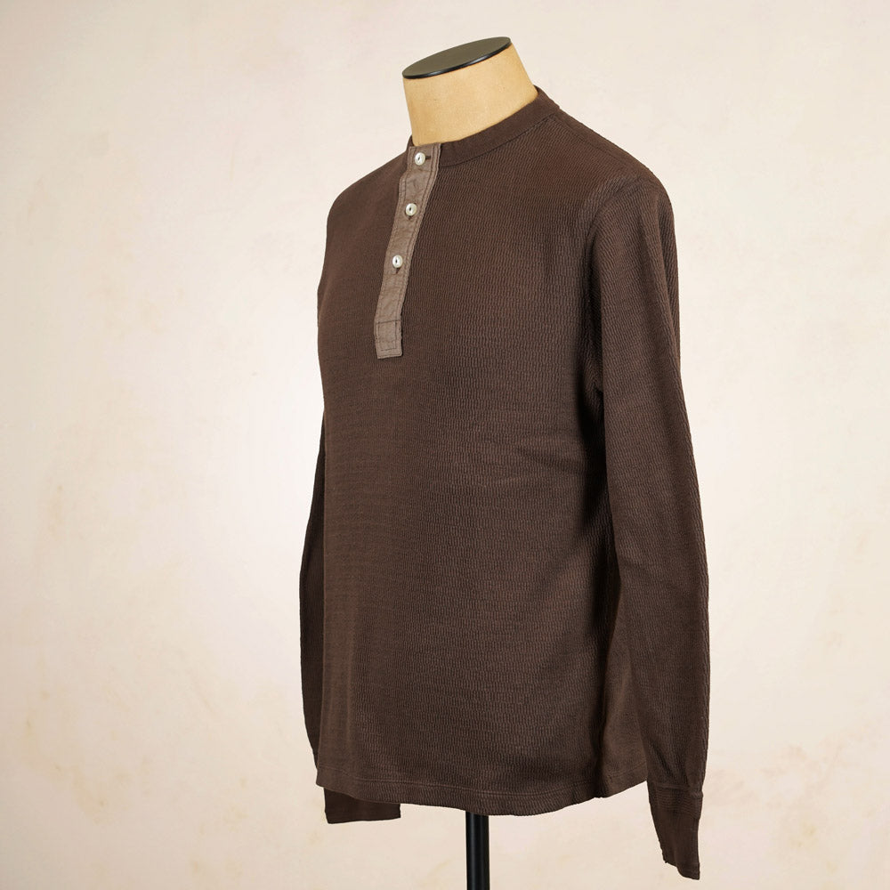 Loop & Weft Thermal Henley Neck LRH1041 - Brown