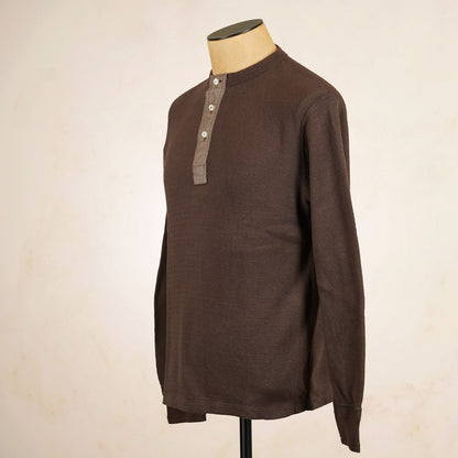 Loop & Weft Thermal Henley Neck LRH1041 - Brown