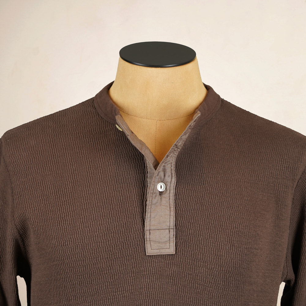 Loop & Weft Thermal Henley Neck LRH1041 - Brown