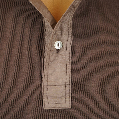 Loop & Weft Thermal Henley Neck LRH1041 - Brown