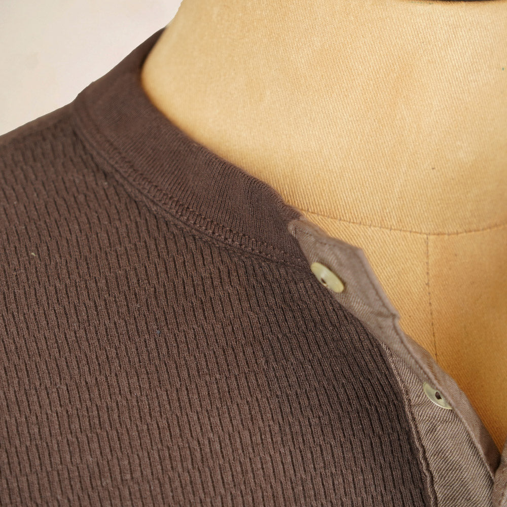 Loop & Weft Thermal Henley Neck LRH1041 - Brown